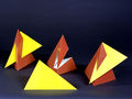 Modelle der Durchdringung von zwei Pyramiden [Stoll 117/35a, 118/35b, 119/35c]