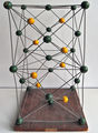 Modell der Kristallstruktur des Minerals Sphalerit (Zinkblende)